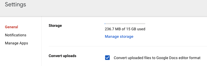Franklin Importer - Google Drive setting - Convert uploads