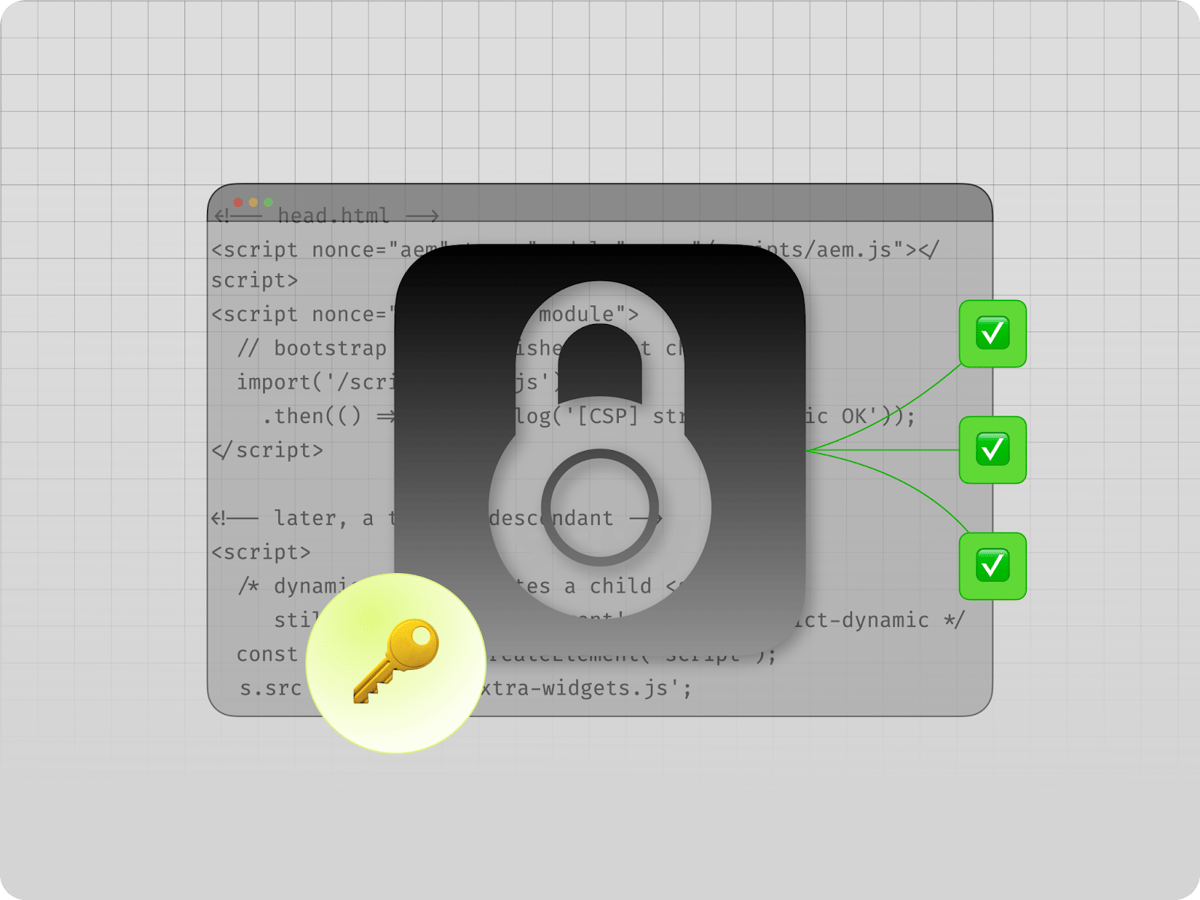 Content Security Policy: strict-dynamic + (cached) nonce