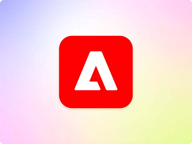 White Adobe logo on a red square.